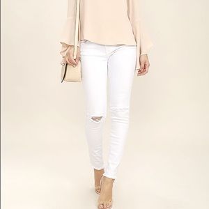 White Distressed Skinny Jeans